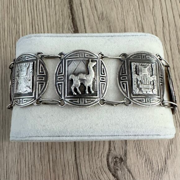 Vintage 900 Silver Industria Peruana Bracelet - Picture 1 of 11
